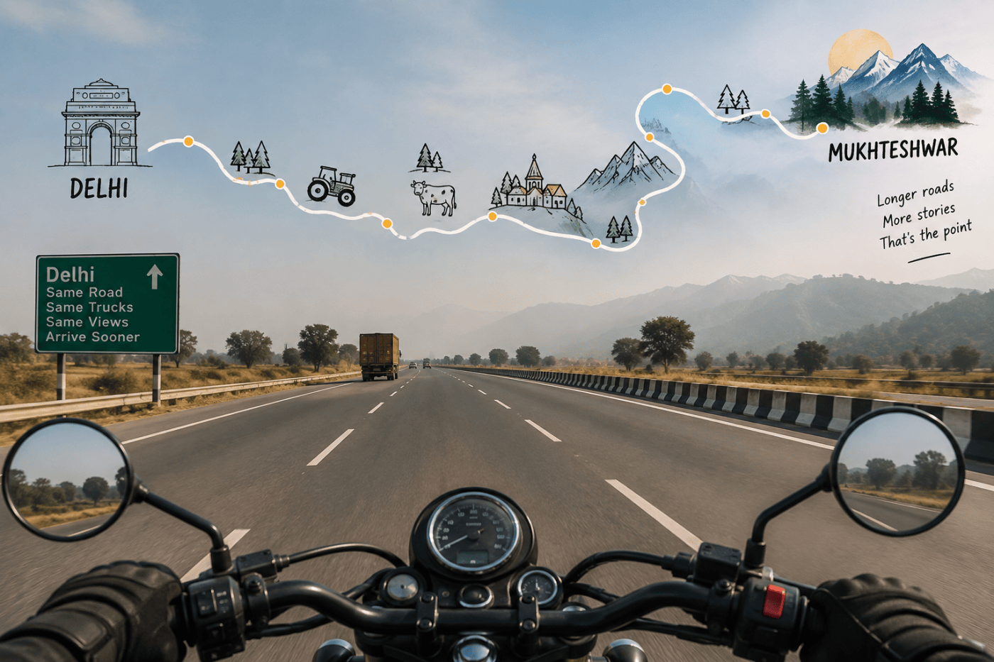 Delhi to Mukhteshwar Drive